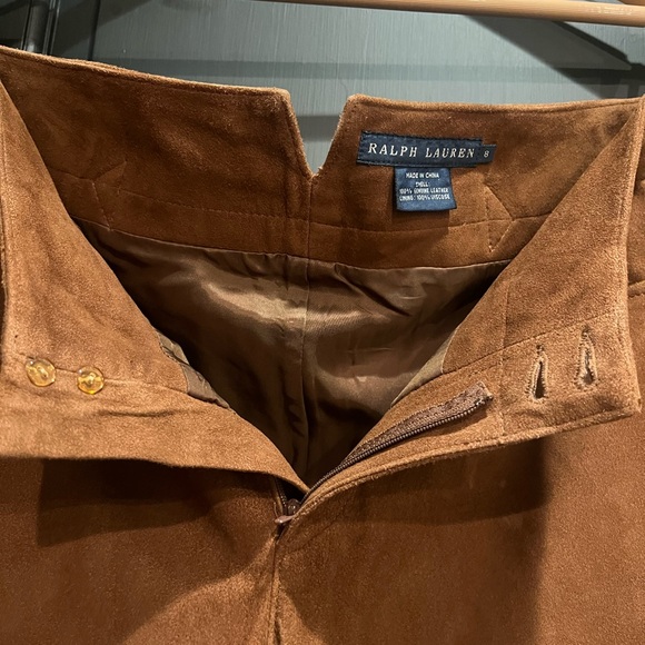 Ralph Lauren Vintage 100% Suede Leather Pants Size 8 - Picture 4 of 7